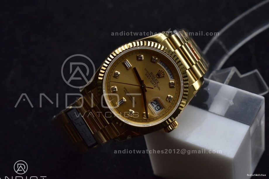 Edition Diamond vr3255 President (Gain with Square DayDate V5 36 Best Steel 695 Weight) on Bracelet QF Gold YG 904L ZipUp Dial 0327